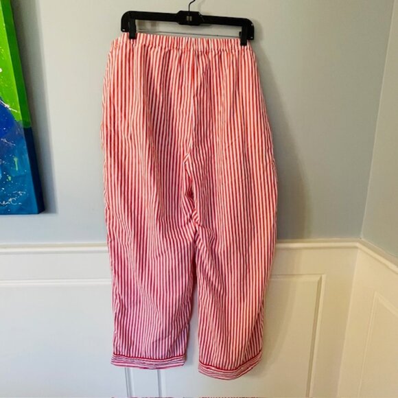 J. Crew 100% Cotton Poplin Crisp Holiday Pajamas Candy Cane Stripe XXL - Picture 10 of 11